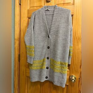 Beautiful Niccolai made in Italy size L gray with yellow cardigan